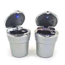 2021 top selling metal feeling car ashtray with lid and led light